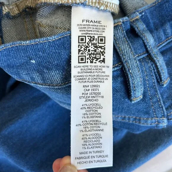 FRAME High N’ Tight Taper Jeans Jericho Denim Size 26 Womens - Picture 7 of 10